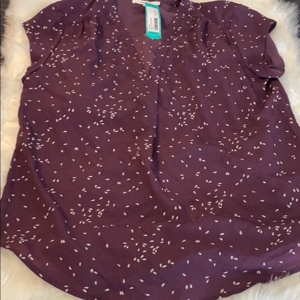 Fun 2 Fun Purple V Neck Blouse